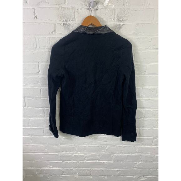 Lauren Ralph Lauren Women's Button Front Blazer Jacket Long Sleeve Black Size PM - Picture 2 of 4